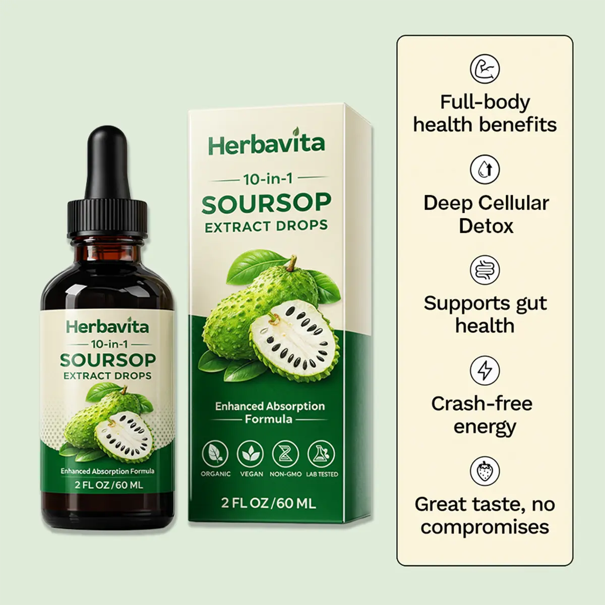 100% Organic 10-in-1 Soursop Extract Drops