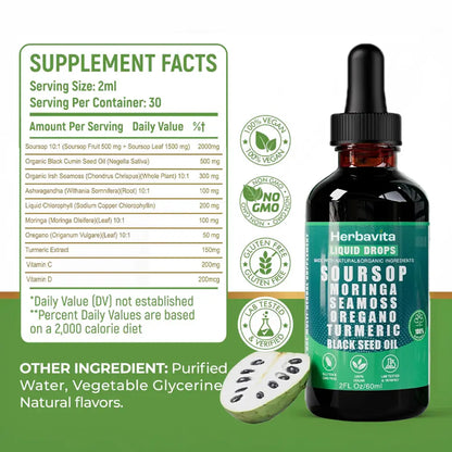 100% Organic 10-in-1 Soursop Extract Drops - Buy 1 Get 1 FREE